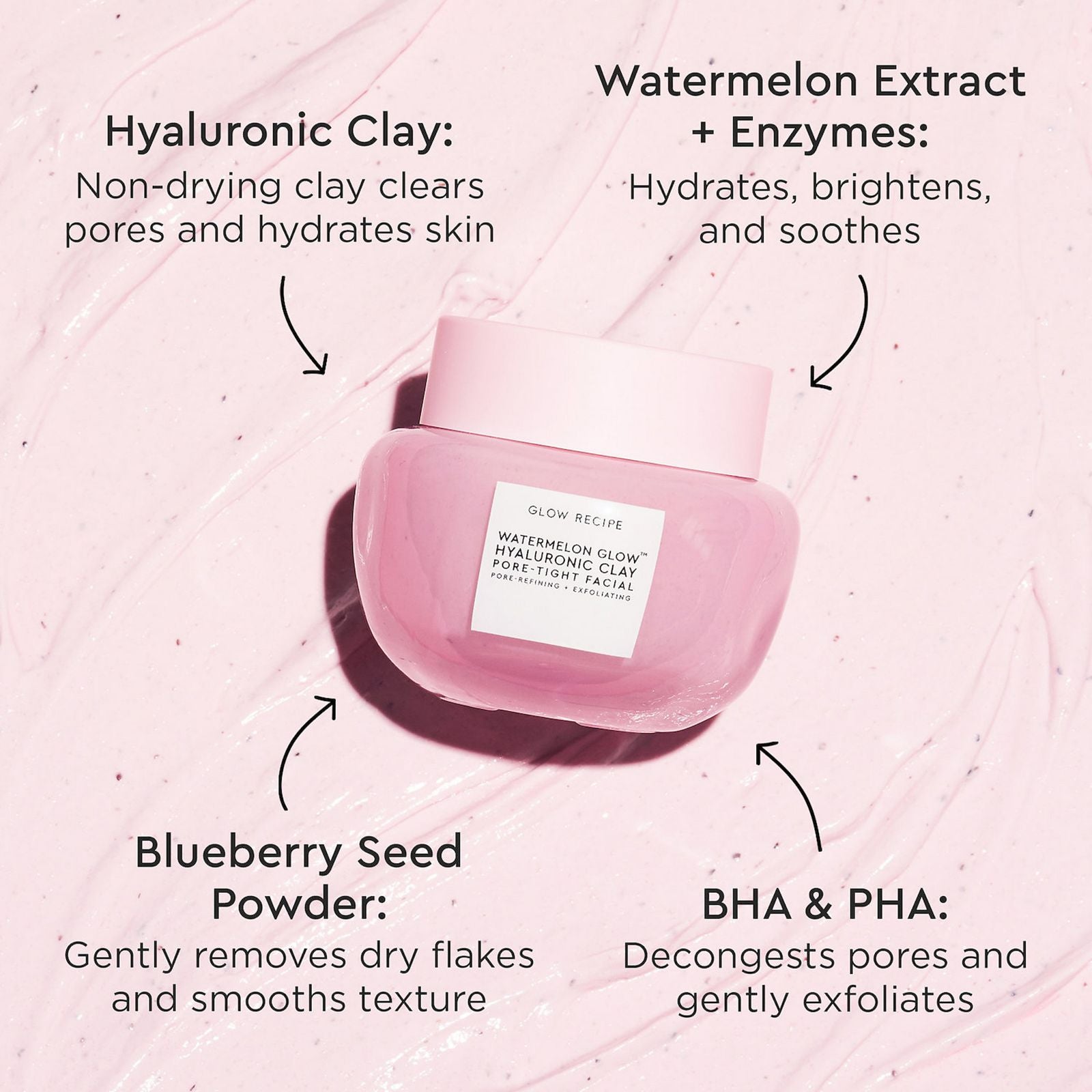 Glow Recipe Watermelon Glow Hyaluronic Clay Pore-Tight Facial Mask